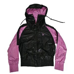 Puma Sports Lifestyle Women's Black/Pink Running Outdoor Winbreaker Jacket Small
